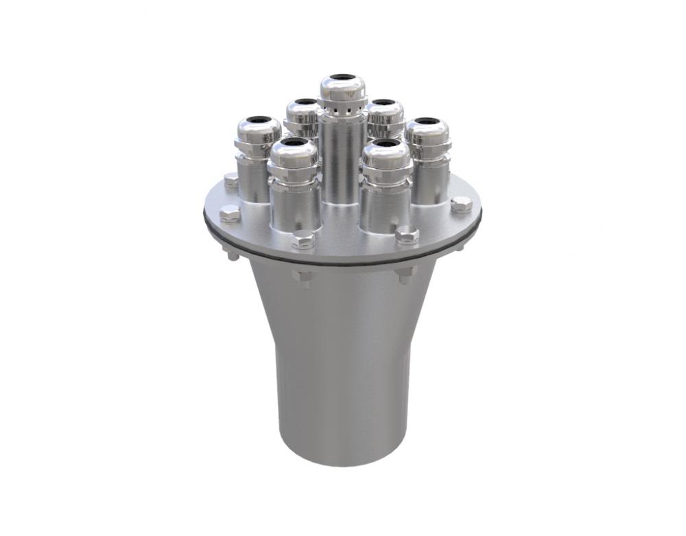 Подводный кабельный ввод 7х(11-6мм), 2 1/2”ВР, нерж.сталь