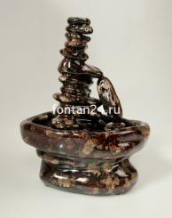 Настольный фонтан Сад камней. (Коричневый)